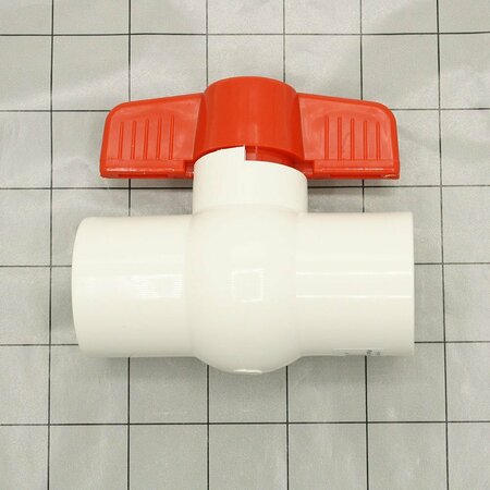 Thrifco Plumbing 1 Inch Threaded PVC Ball Valve, Red Handle, Economy 6415422